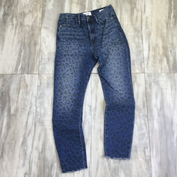 Frame Ali High Rise Leopard-Print Cigarette Jean 28 - Picture 3 of 12